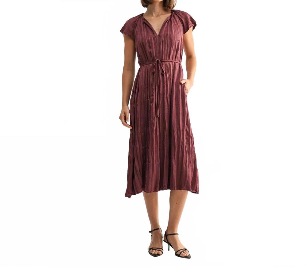 NEW FUN 2 FUN laureen crinkle dress in red